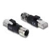 Delock M12 Adapter X-kodiert 8 Pin Buchse zu RJ45 Stecker schwarz