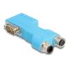 Delock - Serieller Splitter - DB-9 schraubbar zu 5 pin M12-A - 90°-Stecker, CAN-Bus-Adapter - Blau