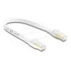 Delock - Patch-Kabel - RJ-45 (M) zu RJ-45 (M) - 25 cm - U / FTP - CAT 8.1 - flach, bis zu 40 Gbps Datenübertragungsrate, geformt, ohne Haken - weiß