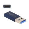 Delock - USB-Adapter - USB Typ A (M) zu USB-C (W) - USB 3.2 Gen 2 - 5 V - 900 mA - bis zu 10 Gbps Datentransferrate - Blau