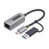 Startech 2.5GbE USB-C to Ethernet Adapter with USB-A Converter - Netzwerkadapter - USB-C 3.2 Gen 1 / Thunderbolt 3 - 10M / 100M / 1G / 2,5 Gigabit Ethernet - Space-grau