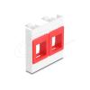 Delock Easy 45 Modul mit zwei Keystone Halterungen 45 x 45 mm, weiß / rot