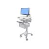 cart with lcd arm tall double drawer