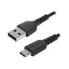 StarTech.com 2m USB-A auf USB-C Ladekabel - Dauerhaftes USB 2.0 auf USB Typ-C Datenübertragungs- und Schnellladekabel - Robuster TPE-Mantel Aramidfaser, M / M, 3A - Schwarz (RUSB2AC2MB) - USB-Kabel - USB (M) gerade zu USB-C (M) gerade - Thunderbolt 3 /