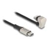 Delock - Lightning-Kabel - Lightning männlich gewinkelt zu USB-C männlich - 1 m - MFI-zertifiziert - Schwarz, Silber - gewinkelt, bis zu 480 Mbps