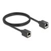 Delock - Netzwerkkabel - RJ-45 (W) zu RJ-45 (W) - 1 m - 6 mm - S / FTP - CAT 6a - halogenfrei - Schwarz