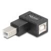 Delock - USB-Adapter - USB Typ B (M) gerade zu USB Typ B (W) nach rechts abgewinkelt - USB 2.0 - Schwarz