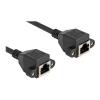 Delock - Netzwerkverlängerungskabel - RJ-50 (W) schraubbar zu RJ-50 (W) schraubbar - 50 cm - S / FTP - Schwarz