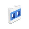 Delock Easy 45 Modul mit zwei Keystone Halterungen 45 x 45 mm, weiß / blau