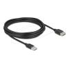 Delock - USB-Verlängerungskabel - USB (M) umkehrbar zu USB (W) umkehrbar - USB 2.0 - 5 m - einfache USB - Schwarz