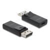 Delock - Videoadapter - USB-C (W) zu DisplayPort (M) eingerastet - DisplayPort 2.1 - 8K Unterstützung, HDR-Unterstützung - Schwarz