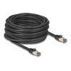 Delock - Netzwerkkabel - RJ-45 (M) zu RJ-45 (M) - 15 m - 7.3 mm - U / FTP - CAT 6a - ohne Haken - Schwarz