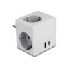 Delock - Socket splitter - mit Kindersicherung - Wechselstrom 250 V - 3680 Watt - Eingabe, Eingang power CEE 7 / 7 - Ausgangsanschlüsse: 3 (power CEE 7 / 3, USB, 24 pin USB-C) - weiß