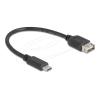 Delock - USB-Kabel - USB-C (M) zu USB (W) umkehrbar - USB 2.0 - 3 A - 20 cm - einfache USB - Schwarz