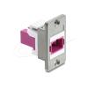 Delock Panel Mount SC Simplex Buchse zu SC Simplex Buchse silber / violett / weiß