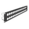 Delock - Patchpanel (Blindblech) - D-Typ, Zugentlastungen - Rack montierbar - Schwarz - 2U - 48.3 cm (19") - 32 Ports