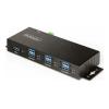 StarTech.com 7-Port Managed USB Hub with 7x USB-A, Heavy Duty with Metal Industrial Housing, ESD & Surge Protection, Wall / Desk / Din-Rail Mountable, USB 3.0 / 3.1 / 3.2 Gen 1 5Gbps - Hub - 6 x USB 3.2 Gen 2 + 1 x USB 3.2 Gen 1 - Desktop, an DIN-Schiene