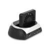 Delock USB 10 Gbps Dockingstation für 2.5 Zoll / 3.5 Zoll SATA HDD / SSD oder M.2 NVMe PCIe oder SATA SSD mit Lüfter
