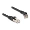 Delock - Patch-Kabel - RJ-45 (M) nach rechts abgewinkelt zu RJ-45 (M) gerade - 5 m - 6 mm - S / FTP - CAT 8.1 - halogenfrei, 40-Gigabit-Ethernet - Schwarz