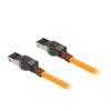 Delock - Netzwerkkabel - RJ-45 (M) zu RJ-45 (M) - 3 m - 6.2 mm - S / FTP - CAT 6a - halogenfrei, Portfinder-Funktion (USB-C betrieben) - orange