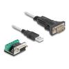 Delock - USB / Serienkabel-Set - USB (M) zu DB-9 (M) - USB 2.0 / EIA-422 / 485 - 5 V - 50 cm - Daumenschrauben - durchsichtig