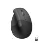 Logitech Lift for Business - Vertikale Maus - ergonomisch - 6 Tasten - kabellos - Bluetooth, 2.4 GHz - Logitech Logi Bolt USB-Empfänger - Graphite