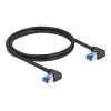 Delock RJ45 Netzwerkkabel Cat.6A S / FTP rechts gewinkelt 1 m schwarz