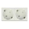 Delock - Easy 45 - Steckdose - 2P - Typ F - mit Verschluss - 2 Steckdosen - 16 A - Wechselstrom 250 V - weiß, RAL 9003