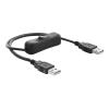 Delock - USB-Kabel - USB (M) zu USB (M) - 5 V - 0.5 A - 50 cm - Ein / Aus-Schalter - Schwarz
