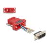 Delock Assembly Kit - Serieller Adapter - 15 pin D-Sub (DB-15) (M) schraubbar zu RJ-12 (6-polig) (W) - einzeln zuweisbare serielle Schnittstelle - Rot