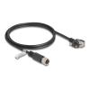 Delock - Netzwerkkabel - 4-polig M12-D (W) zu RJ-45 (M) schraubbar - 1 m - 6.8 mm - FTP - CAT 5e - geformt, verseilt, D-kodiert - Schwarz